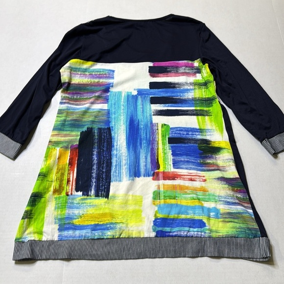 Lior Paris block colors in blue hues size large with trim sleeves - Picture 6 of 6